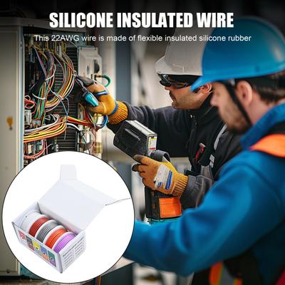 22 Gauge 22 AWG Stranded Electric Wire 1.7mm Diameter Flexible Silicone Insulated Tinned Copper 60 Strands Electrical Hookup Wire