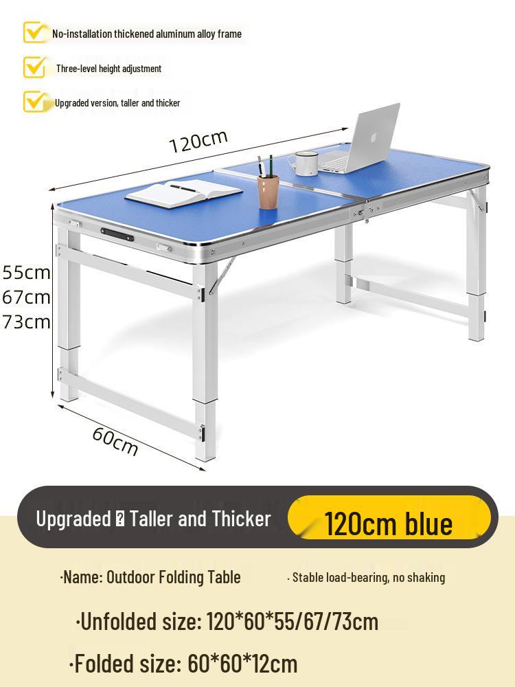 Adjustable Height Aluminum Folding Picnic Table & Chairs Set for Outdoor Camping & BBQ