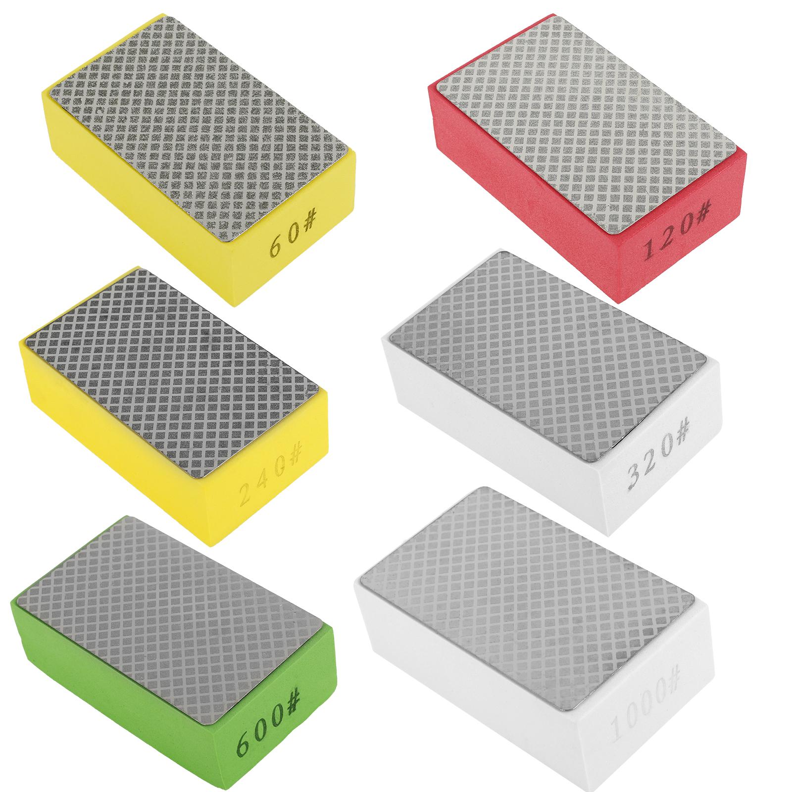 

4/6Pcs Diamond Hand Polishing Pads Tile Glass Abrasive Grinding Pad 60/120/240/400 Grit for Stone Marble Granite Ceramics Metal