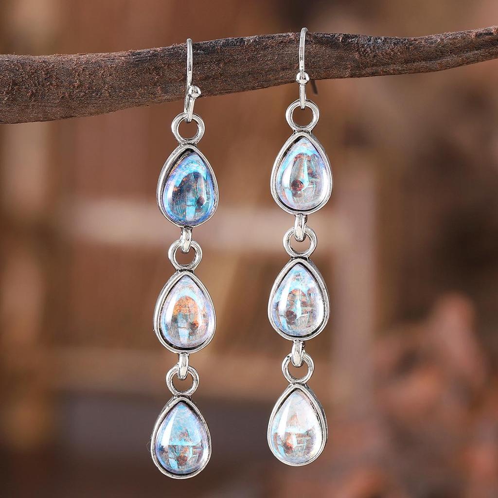 Boucles d'oreilles pendantes bohèmes avec pampilles en zircon - Bijoux polyvalents et colorés
