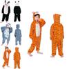 Entzückender Tier-Flanellpyjama für Kinder mit gemütlichem Onesie-Schlafanzug mit Taschen