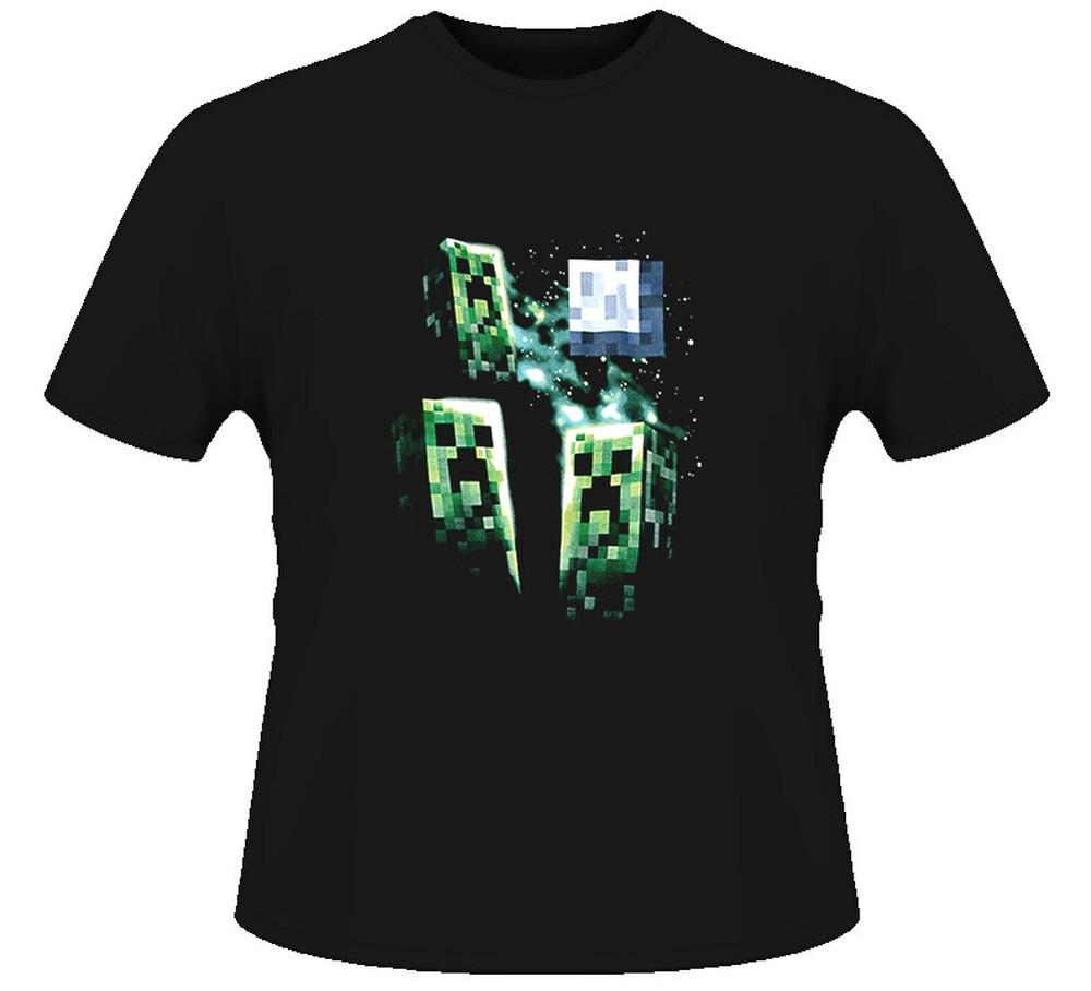 Унисекс Футболка Minecraft Три Крипера Луна S