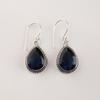 London Blue Topaz Gemstone Silver Jewelry Handmade Earrings 1.5", 925 Sterling Silver Topaz Jewelry AEE-2-14