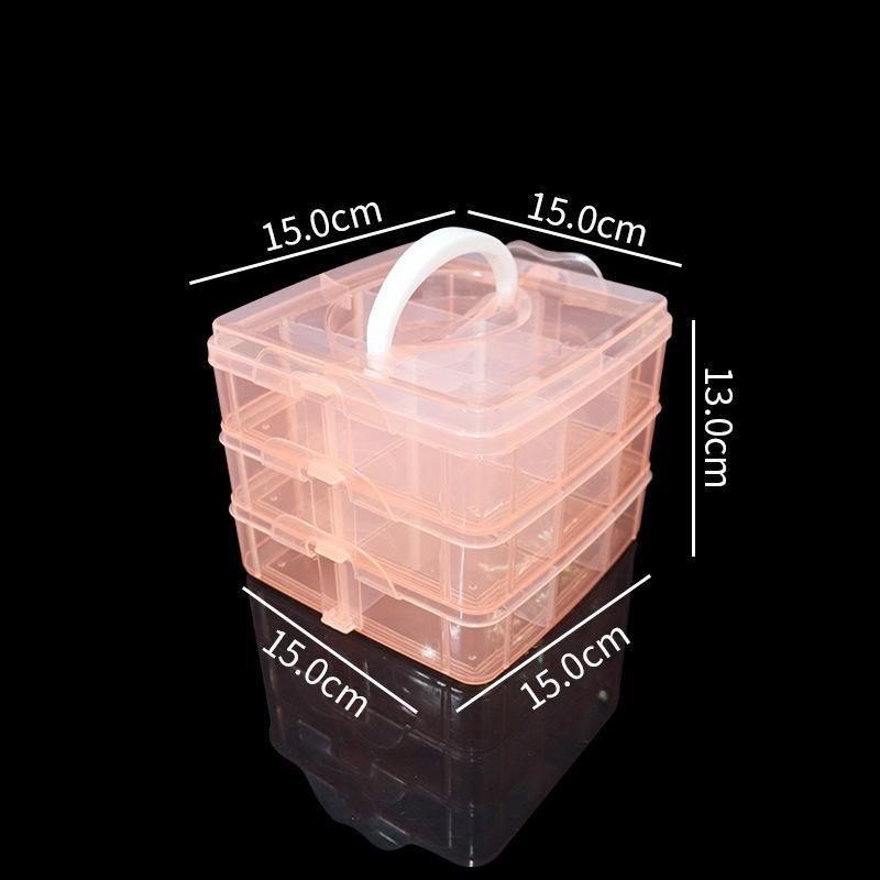 Stackable Organizer Box With Dividers 3-Tier Craft Storage Container For Children'S Toy Parts Jewelry Accessories
