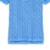 Polo Ralph Lauren FW22 Cotton Cable Knit Short Sleeve Polo Shirt Women tops Blue WMPOKNINCU20664-400