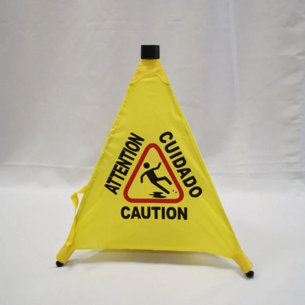 Foldable Caution Wet Floor Sign Wall Mounted Safety Warning Cone  Floor Warning