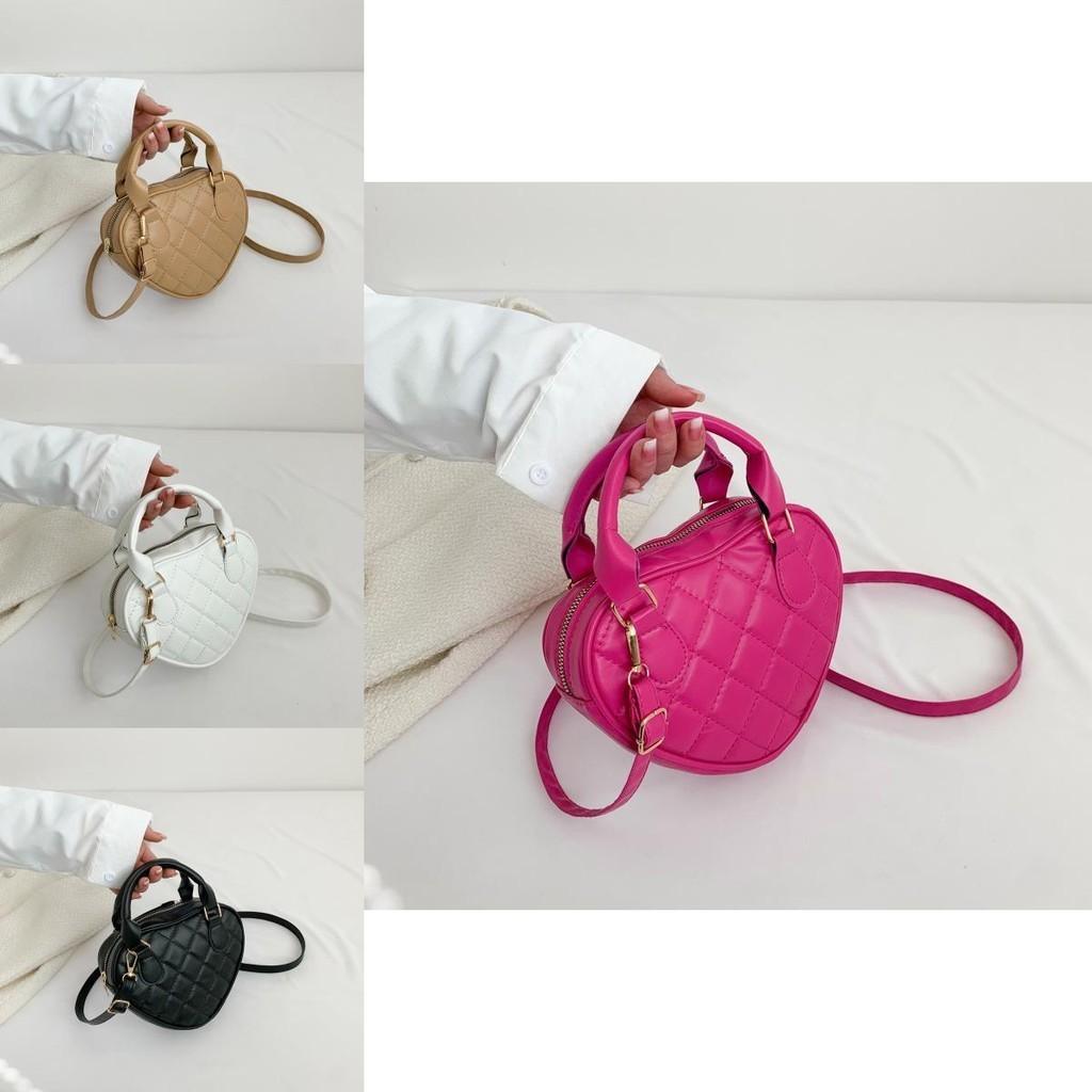 Trendy 2023 Heart-shaped Crossbody Bag Stylish Simple Pu Leather Purse For Women