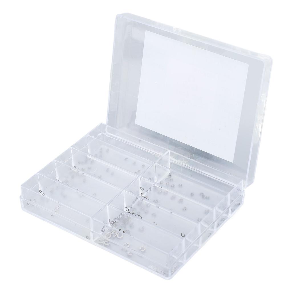 200 ks 10 velikostí Kovový stiskací knoflík na hodinky Klip Pojistný kroužek Cirkusový kroužek Různé Podložky pod hodinky Klipy pro