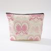 Pink Bowknot Zipper Storage Bag Travel Portable Wash Pouch Student Pencil Case Multi-Purpose Organizer for Women