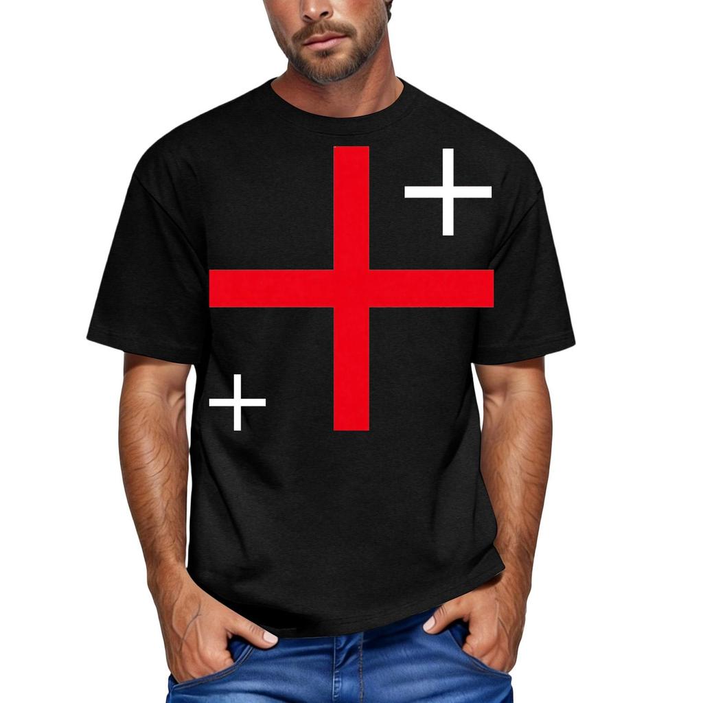 Men's Casual Short Sleeve Crew Neck T Shirt with England Inspired Graphic Print Comfortable Fit Lightweight Fabric Suitable for Everyday Wear