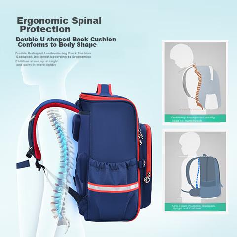 KVG Primary School Backpack for Grades 3-4 Children's Backpack British Style Lightweight Spine Protection