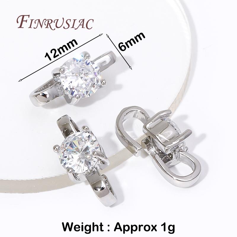 

18K Gold Plated 3 Shape Clasps Connectors Zircon Crystal Bracelet Buckle Connector For Jewelry Making DIY Necklace Accessories 2 Pieces