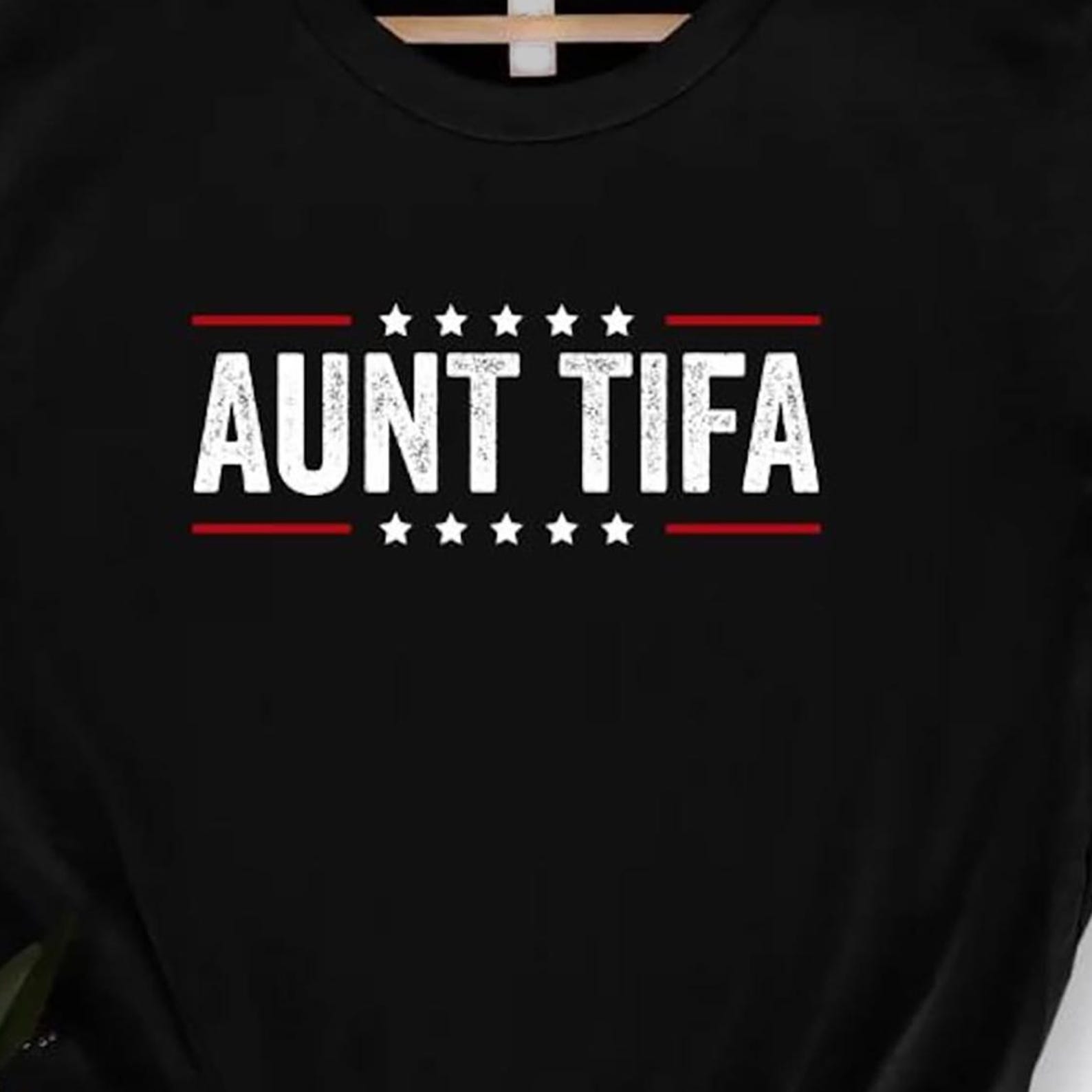 I Am Aunt Tifa Shirt, Funny Political Graphic Tee, Political Awareness, ActivisT-Shirt, Fight Fascists, Patriot, Usa Stars Patriotic Gift M