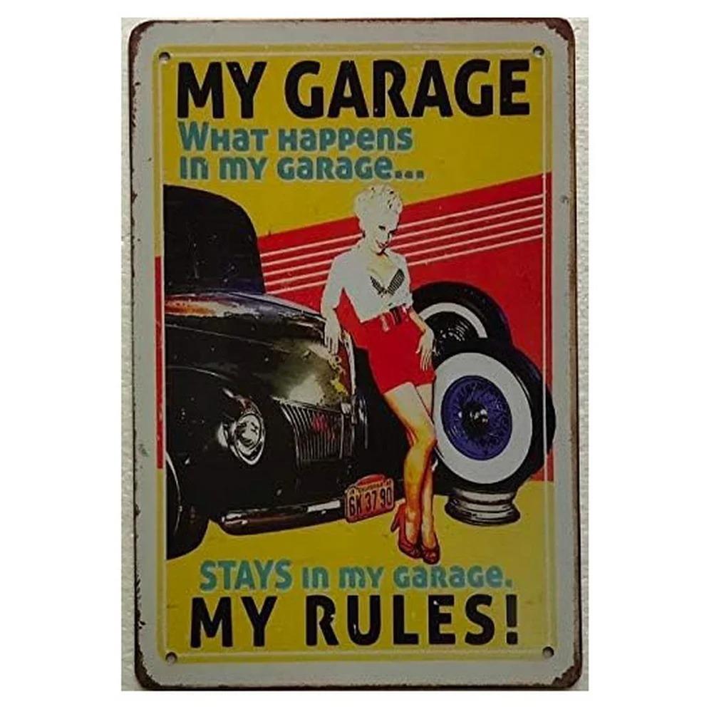 Funny Mechanic Shop Sign Mechanic Hourly Rate Reproduction Vintage Metal Sign Tin for Man Cave, Cars, Workshop Garage Wall Deco