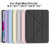 3+Y-fold Flip Clear Cover For iPad 10th 11th Gen 2025 7/8/9 10.2'' Start Case For Air 4 5 6 7 11 For Air 2 9.7 Pro 11 Mini 6 7