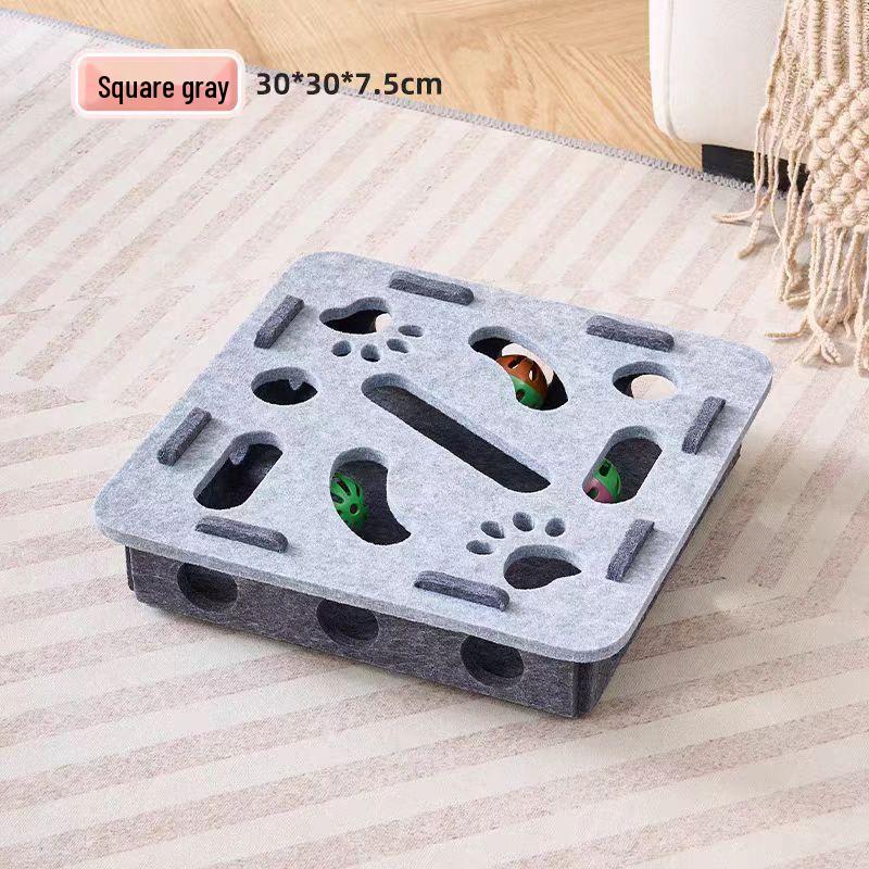 Cat Puzzle Toy - Self-Play Boredom Buster for Kittens with Maze, Digging Holes, and Bell Ball