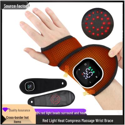 Soporte de muñeca con calefacción de 5 velocidades y vibración de 3 velocidades, luz roja, pantalla digital y batería de larga duración