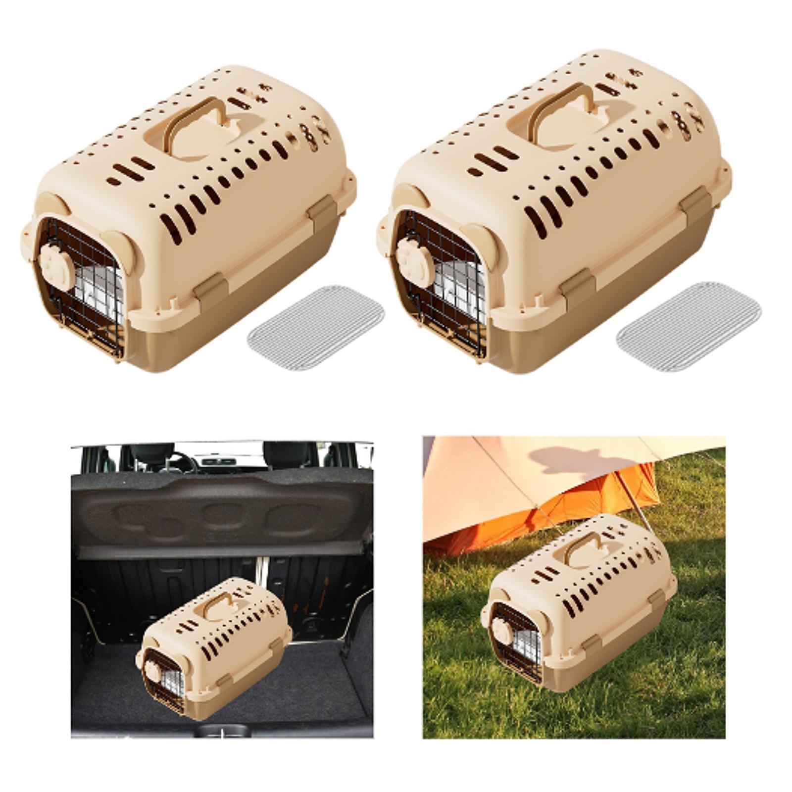 Dog Travel Carrier Dog Travel Kennel with Iron Mesh Spacious Cat Dog Cage for S