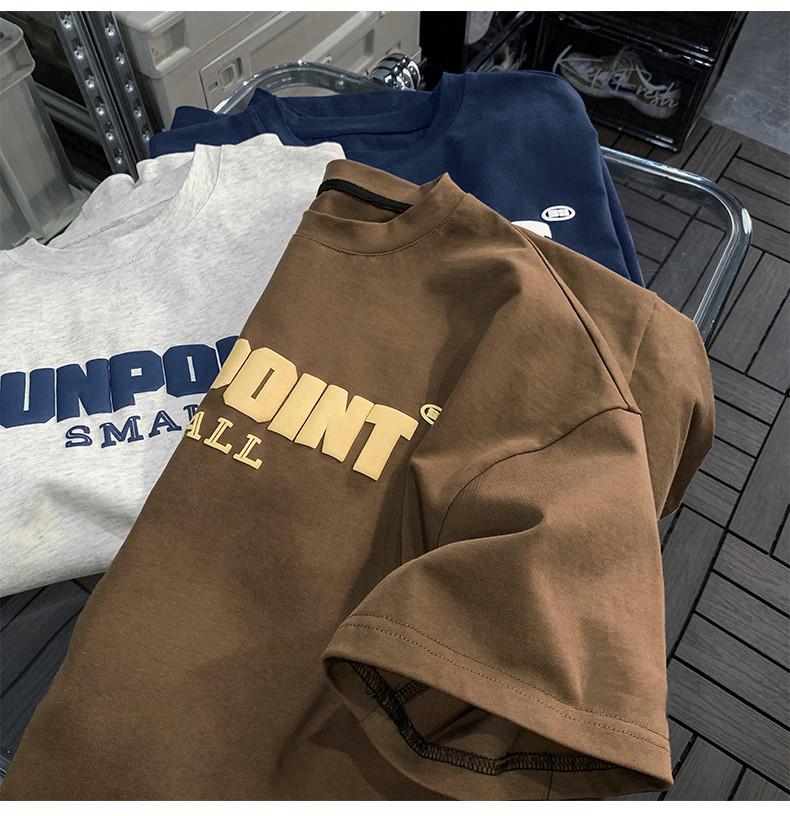 Herr Retro High Street Tung Bomull Lös Passform Sommar T-shirt