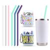 Silicone Straw Food Grade Collapsible Straight Tube Flexible Milk Tea Drink Straw Capsule Box Travel Set