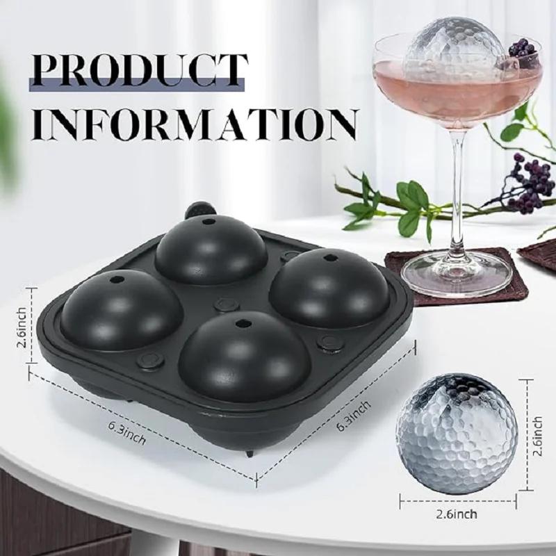 Golf Silicone Ice Ball Round Mold Whiskey Special 4 Golf Ice Grid Mold Kitchen Tools