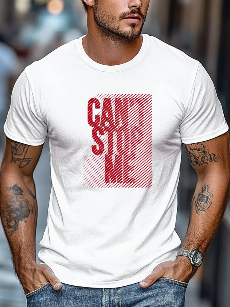 Mens tshirts100 Cotton CANT STOP ME Graphic Summer Soft Round Neck Casual Breathable Tee Daily Wear Tops