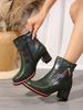 fashion New Autumn Women's Boots Round Toe High Heel Shoes for Women Zip Platform Modern Boots Outdoor Fashion Anti-slip Mid-calf Shoes