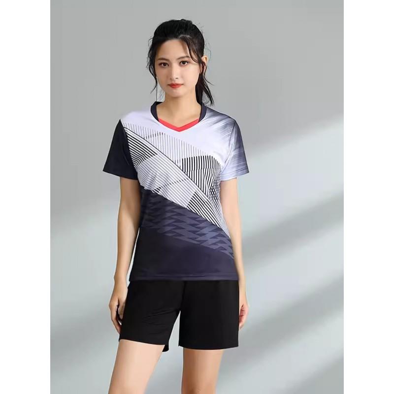 Men Women Badminton Shirts Short Sleeve Breathable Team Training Competition Tops