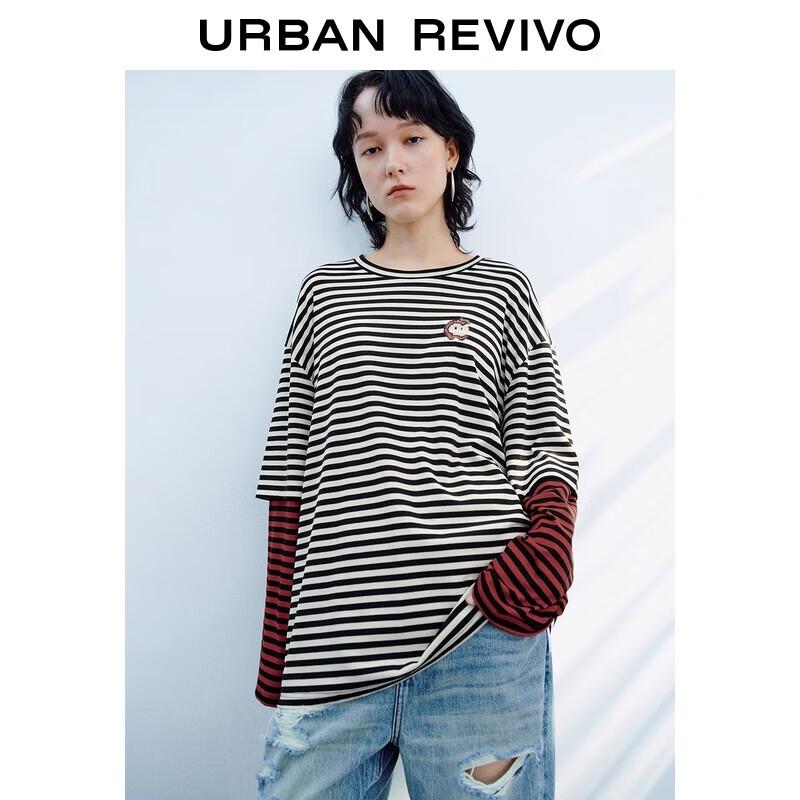 

UR 2025 Women s Color-block Striped Long Sleeve T-shirt S