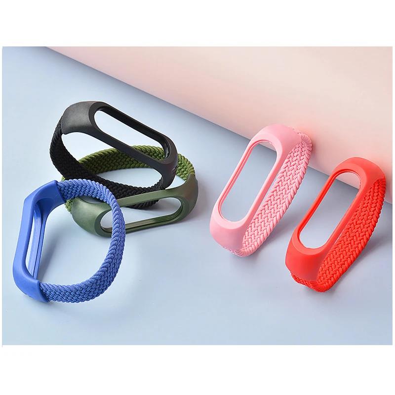 Braided Strap for Xiaomi Mi band 7 6 5 4 3 nfc miband Watch replacement belt elastic watchband Bracelet correa Mi band 7 Bands 3