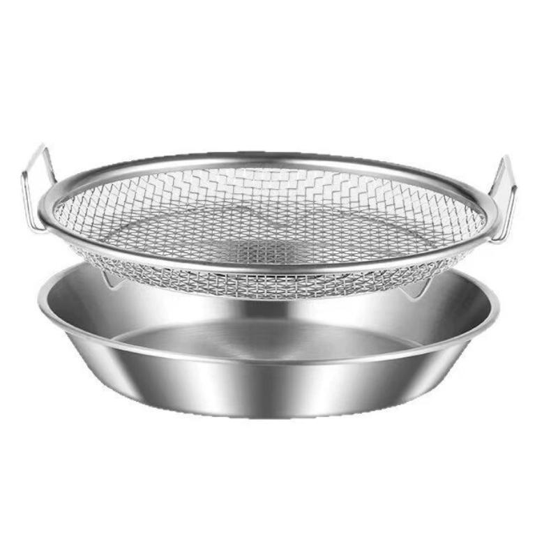 Stainless Steel Mesh Oil Filter Tray Drain Basket Reusable Vegetable Draining Rack Fried Food Strainer