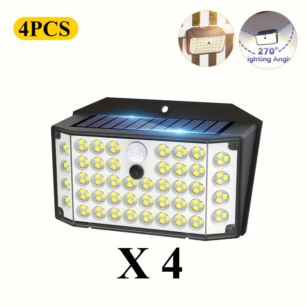 1/2PCS Motion Sensing Smart Light, 132 LEDs, 3 Modes Solar Security Light, IP65, Solar Fence Light for Outdoor, Yard