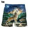 New Wolf 3D Digital Print Man Swim Shorts Casual Loose Men's Shorts Customized Design Comfortable Breathable Summer Wear Clothes