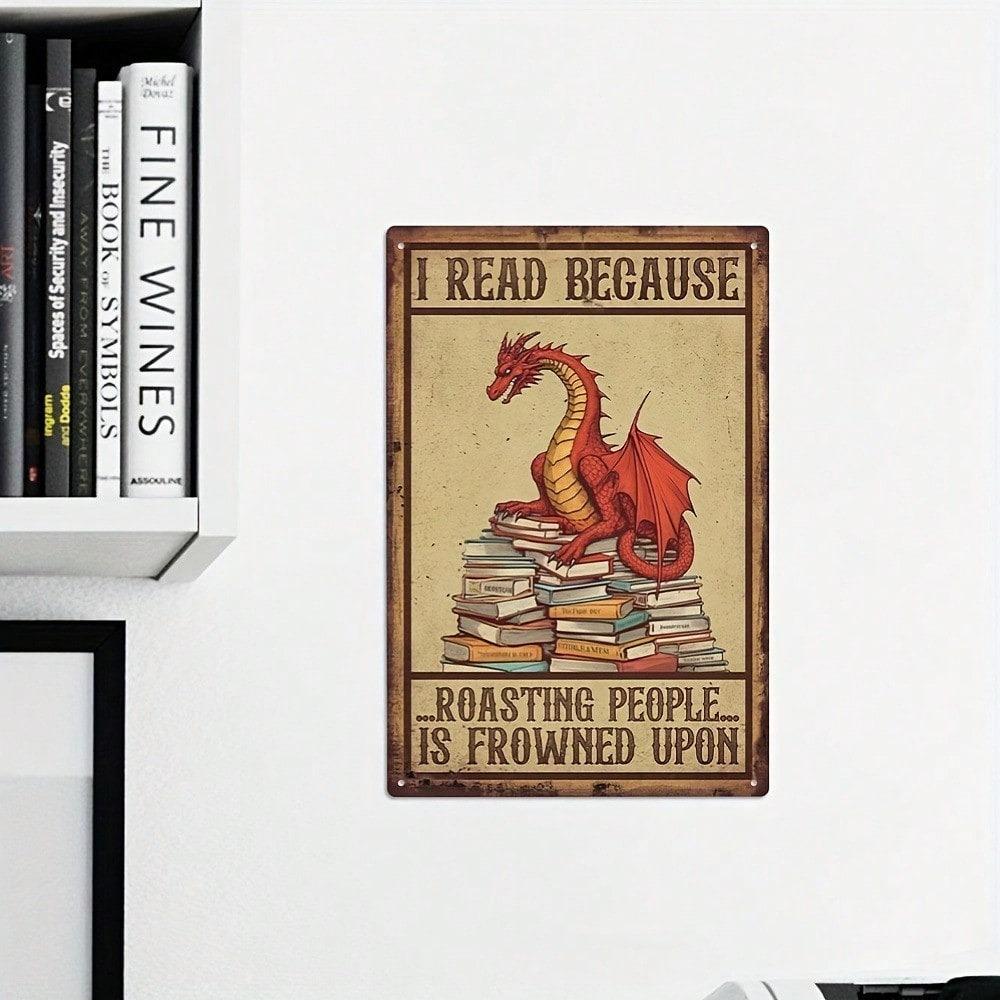 Vintage Dragon Metal Wall Art Retro Home Office Decor