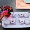 4 Cavity 3D Dog Ice Cubes Mold Food Grade Silicone Round Ice Ball Maker Drink Accessories Practical Kitchen Gadget