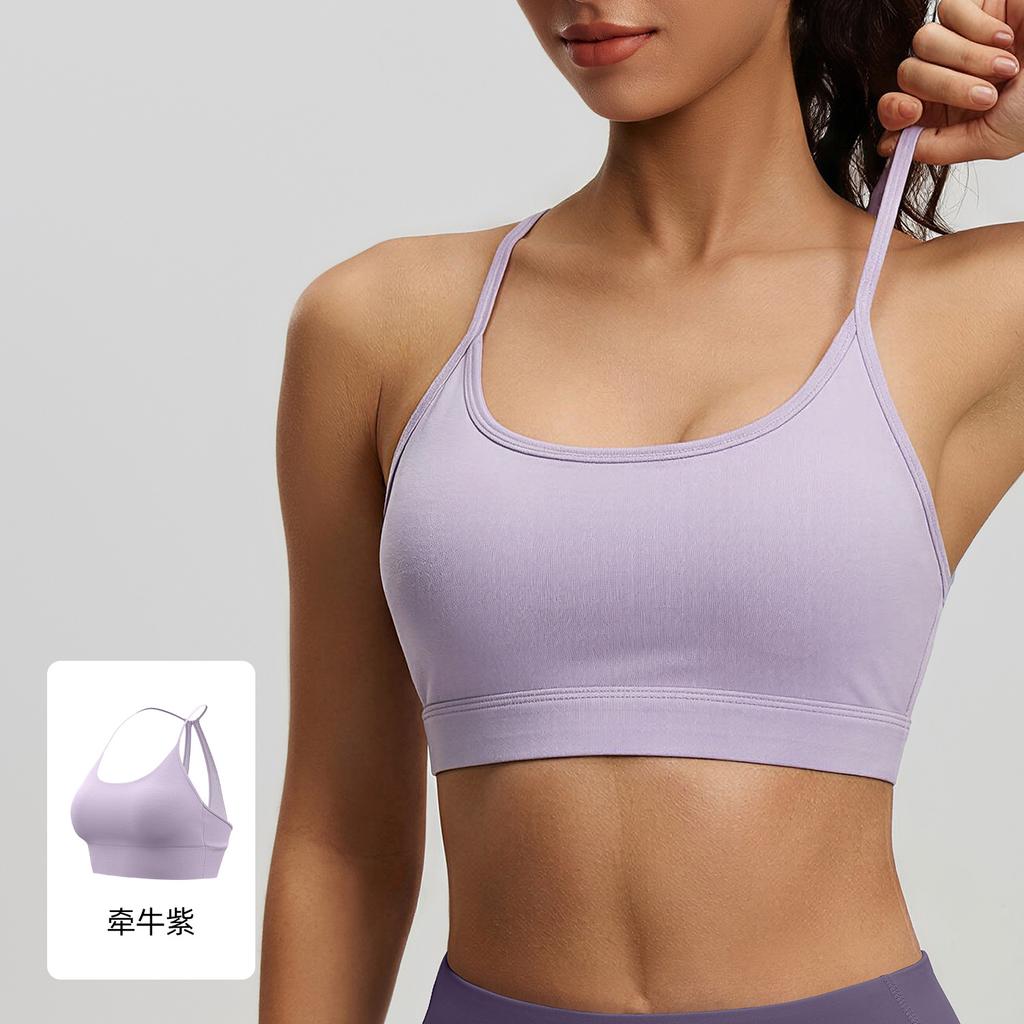 Can wear mesh back sports underwear women's running sexy hollow fitness bra shock-proof gathering yoga vest
