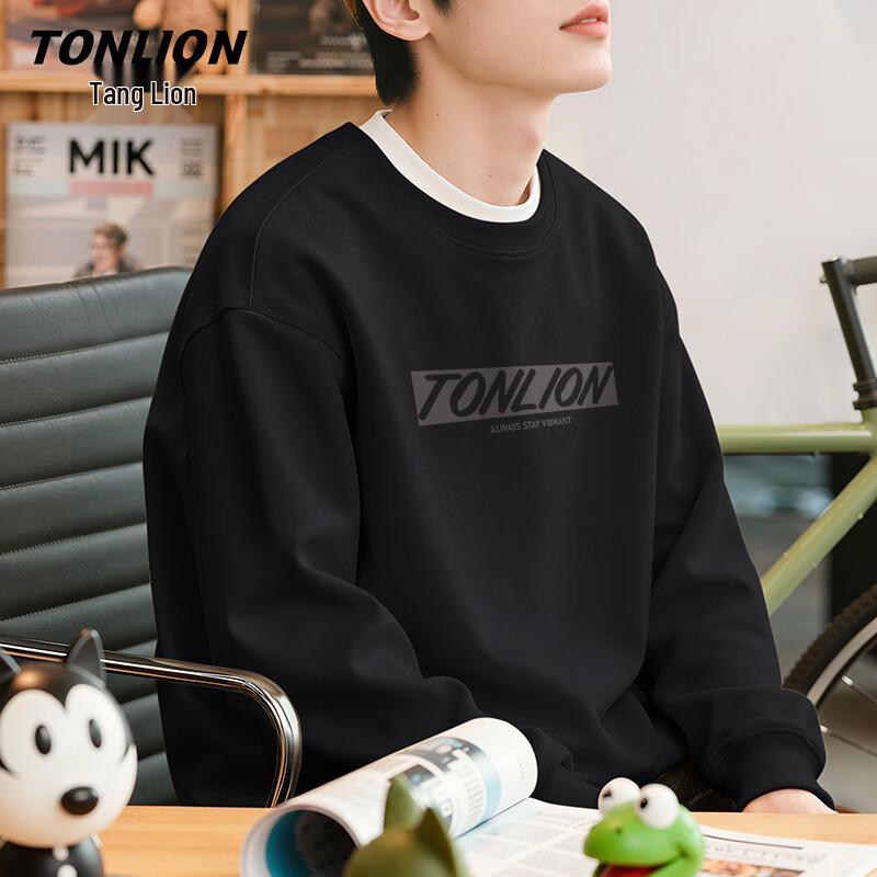 TonLion Men s Casual Crew Neck Sweatshirt 5XL