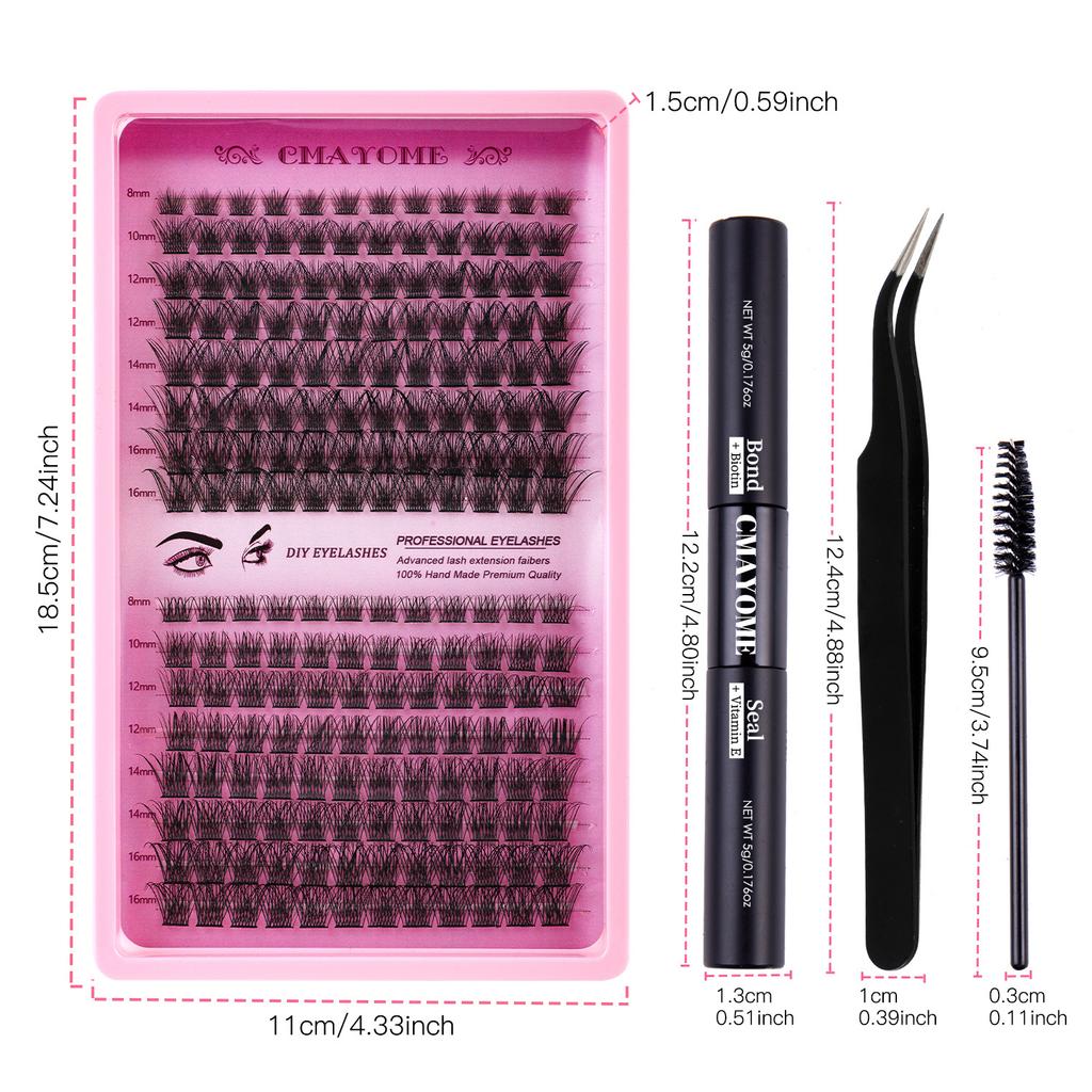 Single Cluster 192 Clusters C Song False Eyelash Set 8-18Mmdiy Segmented Grafting Thick Eyelashes