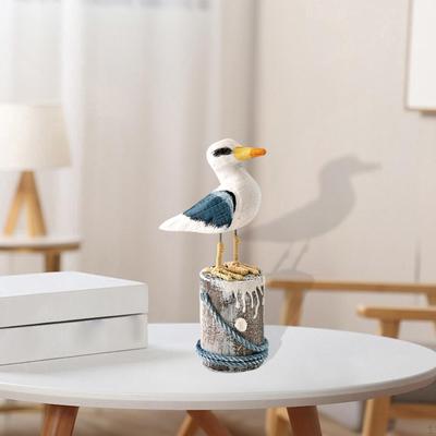 Holzmöwen-Statue Schreibtisch-Dekoration Einweihungsgeschenk Seevogel-Figur für