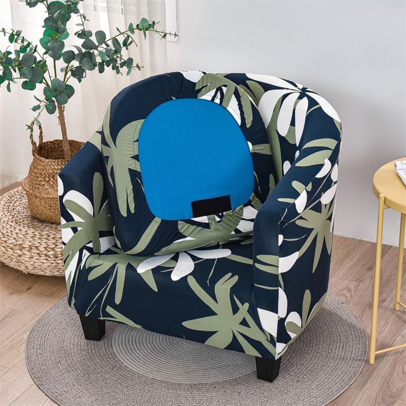 Nordic Flowers Bar Counter Club Chair Slipcover Stretch Spandex Tub Armchair Covers Relax Single Sofa Cover For Living Room