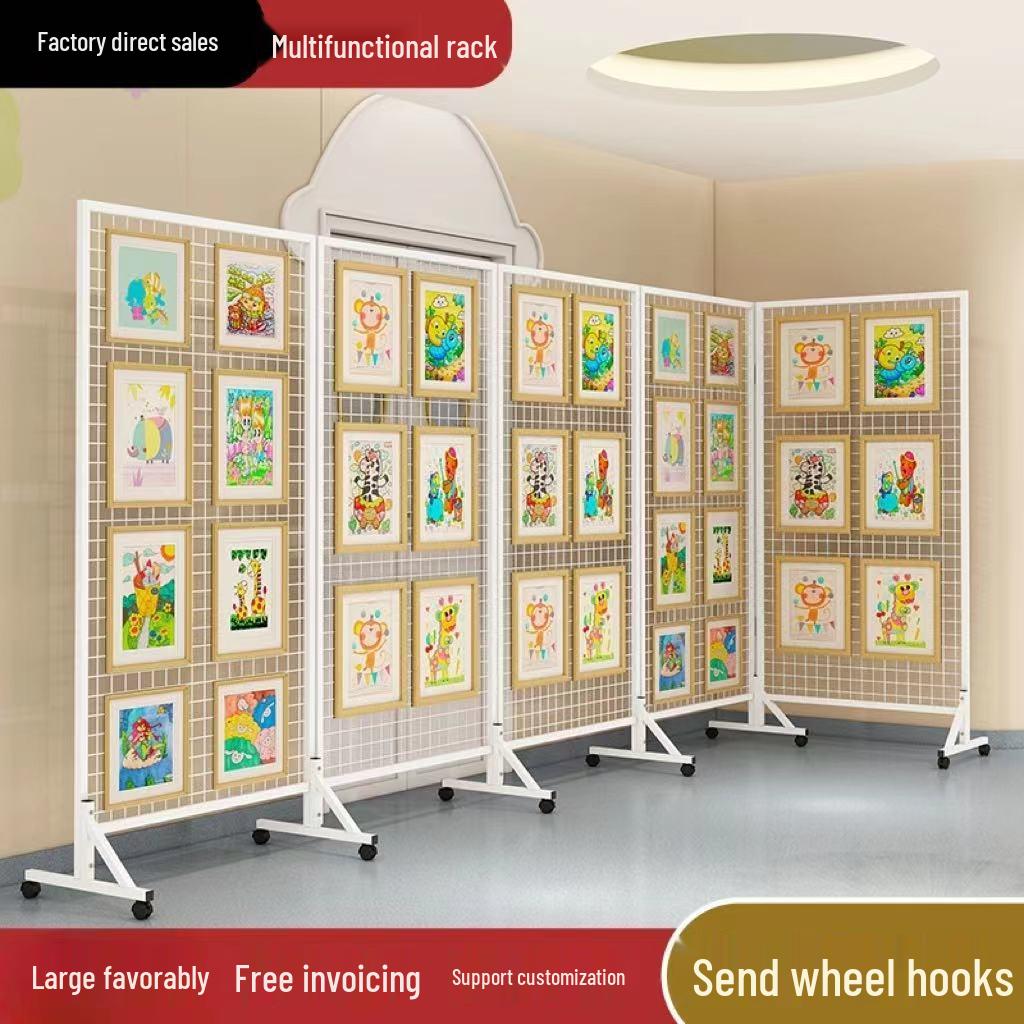 Wrought Iron Folding Display Stand for Art Exhibitions and Storage