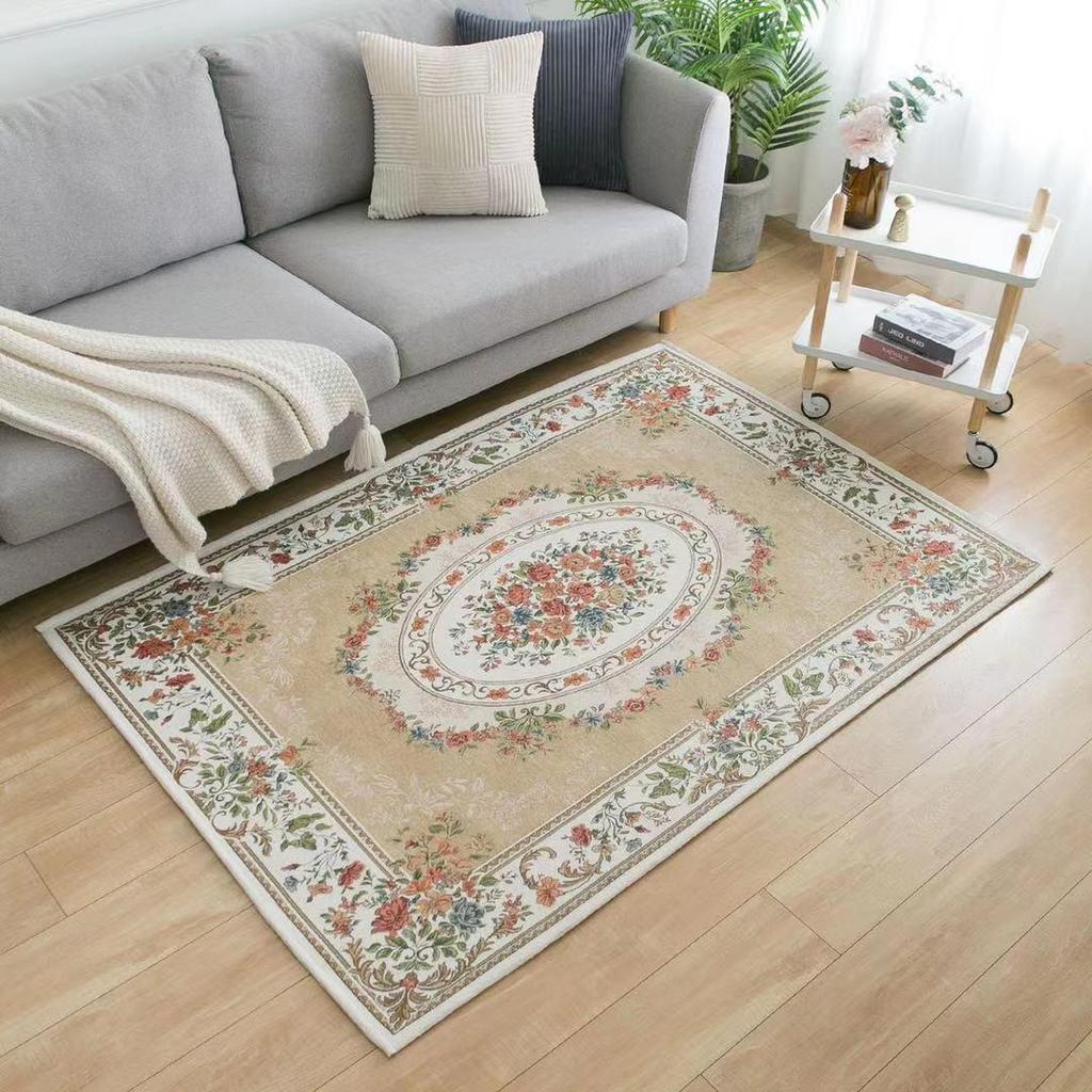 Retro European Non-Slip Floor Mat for Living Room, Bedroom & Doorway