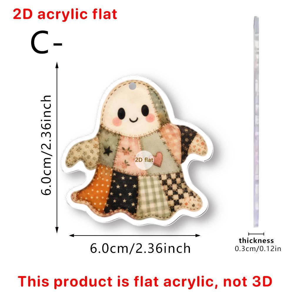 Halloween Cute Ghost Doll-shaped Acrylic Bag Keychain Pendant Decoration for Holiday Decoration Items