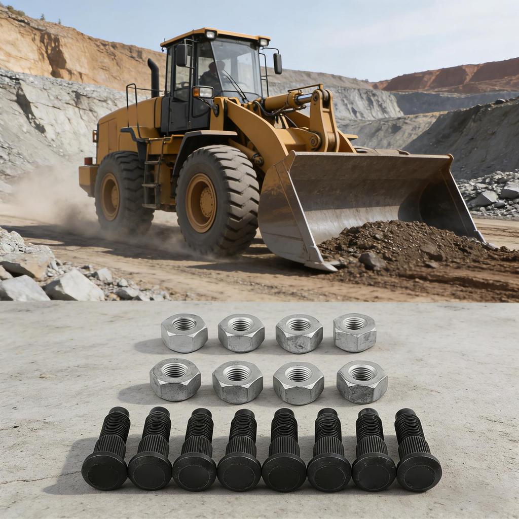 Wheel Bolt Nut Kit 8PCS 6709170 6564669 Compatible with For Bobcat 643 S76 S770 S570 S130 632 Replacement Parts for Equipment