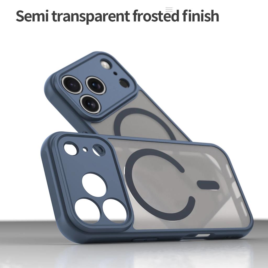 Custodia per Telefono Magnetica Magsafe Opaca di Lusso per iPhone 17 16 15 14 13 12 11 Pro Max Plus 17Air 16E Copertura Protettiva Antiscivolo