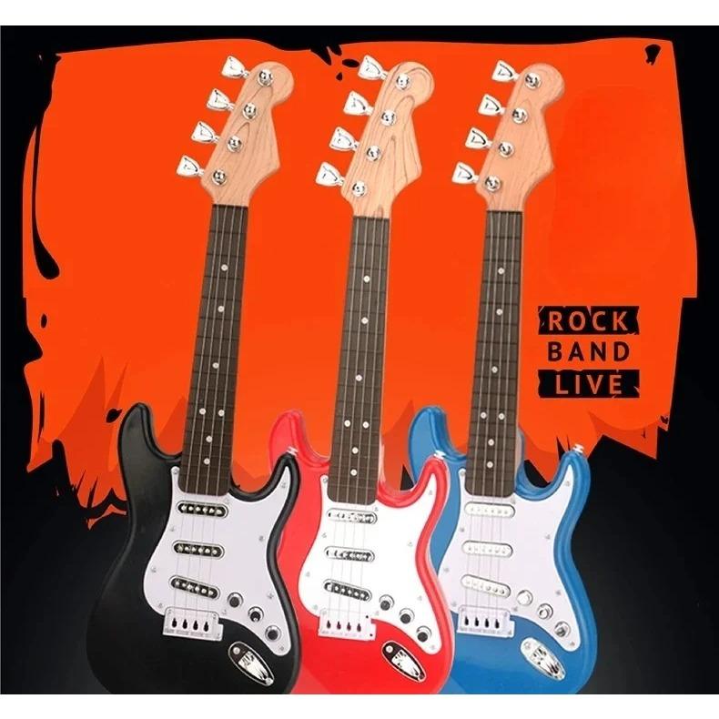 17 Inch Kids Electric Guitar Toy 4 Strings LED Lights Portable Musical Instrument Birthday Gift for Beginners Boys Girls Toys