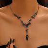 Gothic Bat Synthetic Zircon Pendent Necklace - Avant-garde Retro Style Classic Accessory for Daily and Holiday Occasions