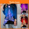 Stilvolles Damen Weihnachtsbaum Oberteil Langarm Lässiger Xmas Pullover T-Shirt Bluse