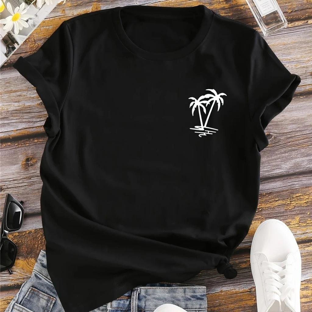 Fun Coconut Tree Harajuku Style Graphic Street Retro Fashion Street Wear Trend Comfortable Summer Unisex Unisex Universal Tshirt