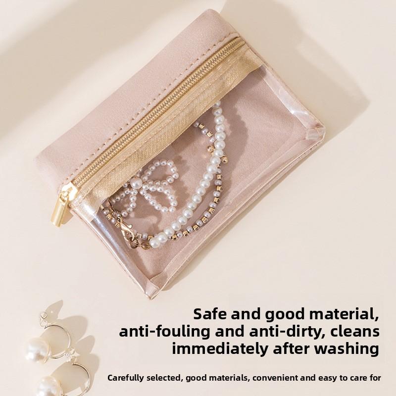Mini Jewellery Earring Ring Bracelet Jewellery Organiser Transparent Travel Jewellery Coin Zipper Bag